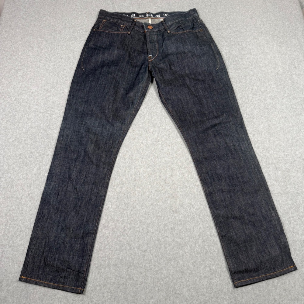 Earnest Sewn Kyrre 50 Mens Dark Wash Straight Leg Jeans Size 33x30 Made in USA
